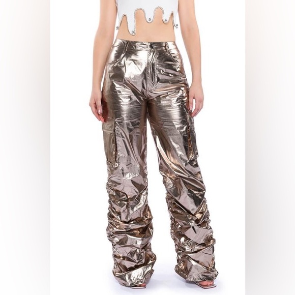 Glimpse of Magic Relaxed Metallic Pant - Silver - Picture 5 of 6